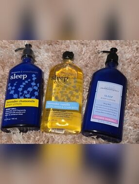 therapy Sleep Body Wash & Foam Bath Trio Bottle - Blue & Yellow Bundle